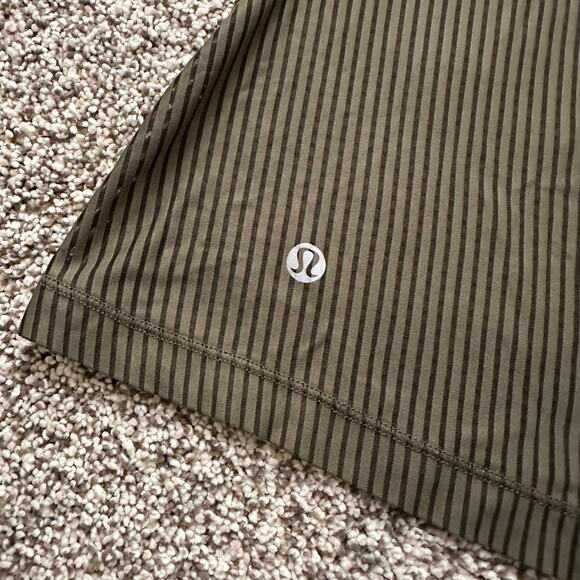 Lululemon army green sheer striped tank top - Picture 5 of 11